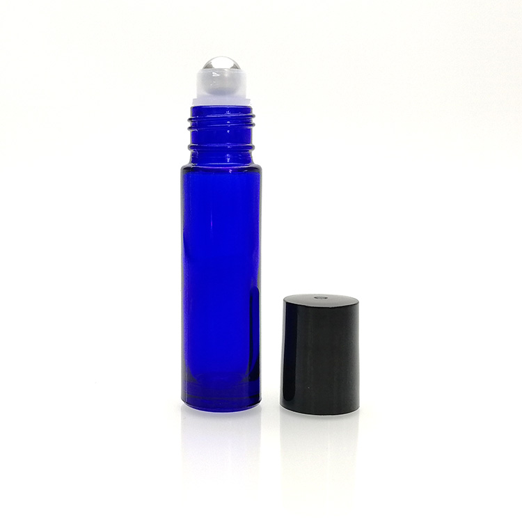 essential oil perfume 5ml 8ml 10ml 10 ml clear blue amber glass roll on bottles with roller stainless steel ball