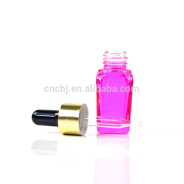 essential oil square shape amber clear colors glass dropper bottle with cap