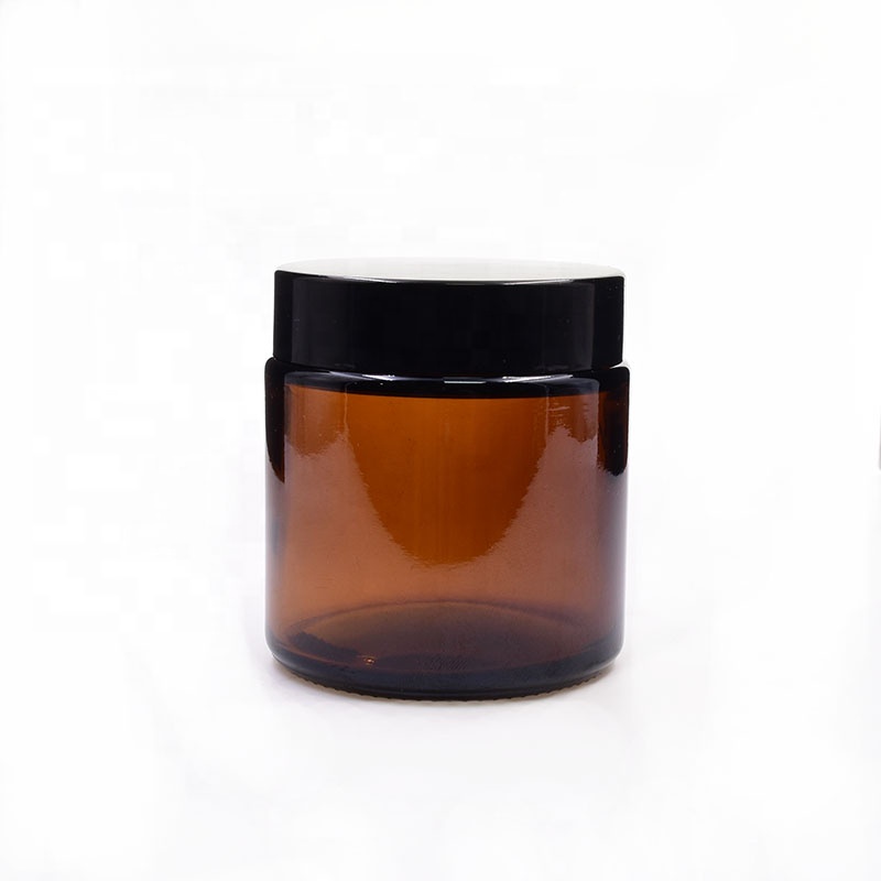 extraordinary 120ml 4oz amber cosmetic jars sustainable airtight kush flower weeds jar packaging glass jar with plastic lid
