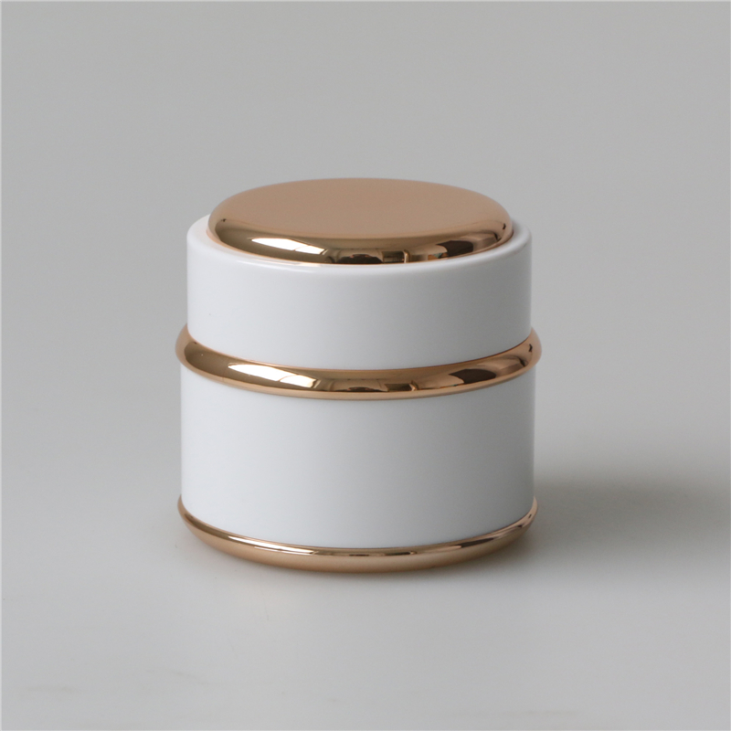 eye cream container 1 oz round shape white plastic  cosmetic cream jar