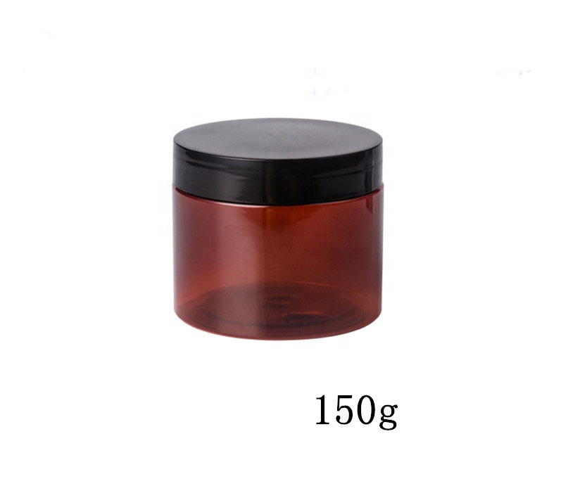 face cream amber plastic pet jar 150 ml cosmetic container shaving cream empty jar 150 g plastic jars and screw top lids