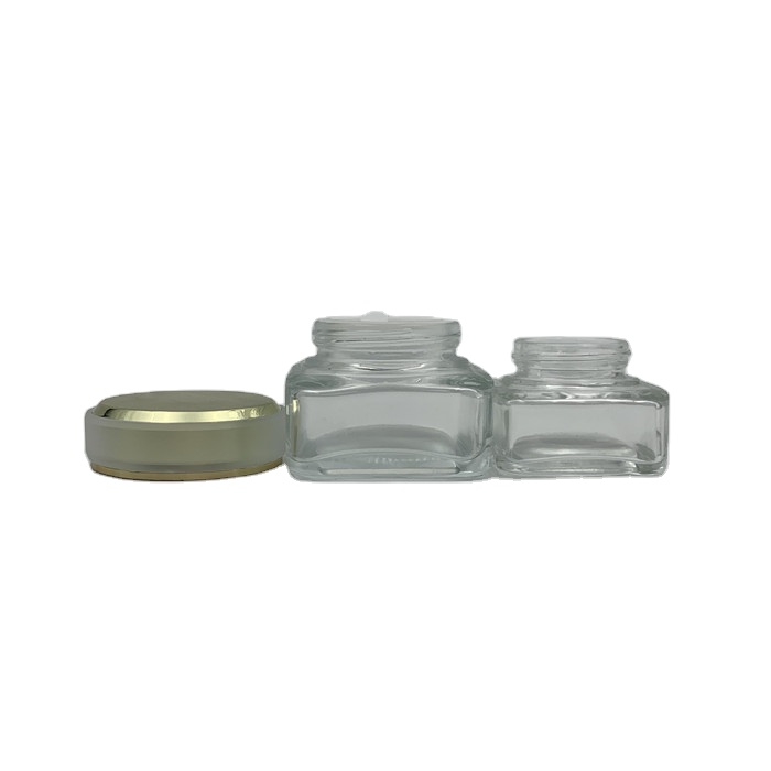 face cream bottle glass cosmetic jar 30g 50g skincare glass packaging with cap