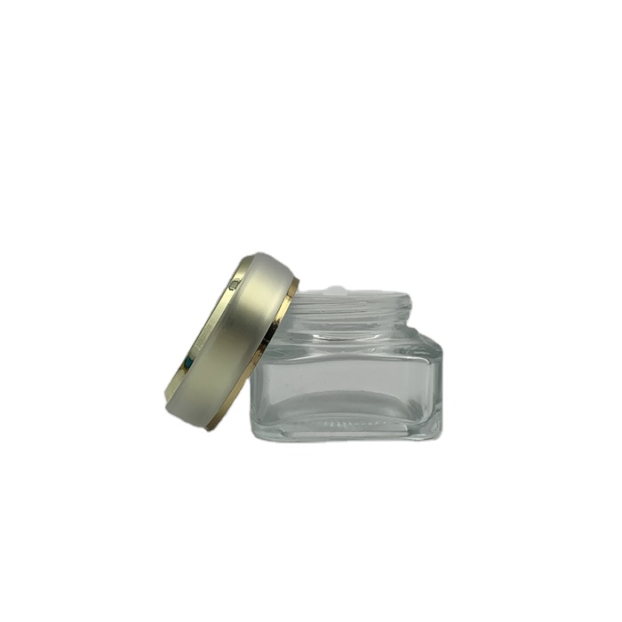 face cream bottle glass cosmetic jar 30g 50g skincare glass packaging with cap