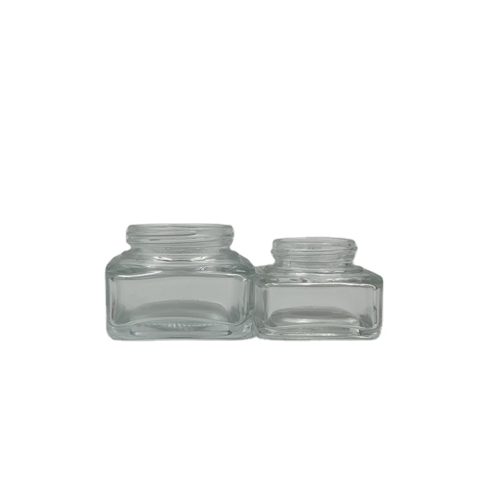 face cream bottle glass cosmetic jar 30g 50g skincare glass packaging with cap