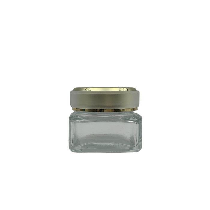 face cream bottle glass cosmetic jar 30g 50g skincare glass packaging with cap