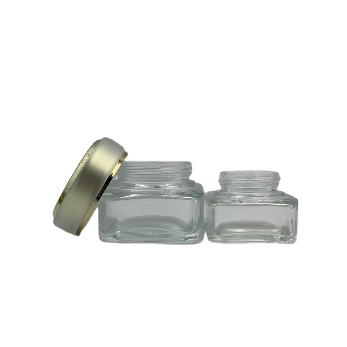face cream bottle glass cosmetic jar 30g 50g skincare glass packaging with cap