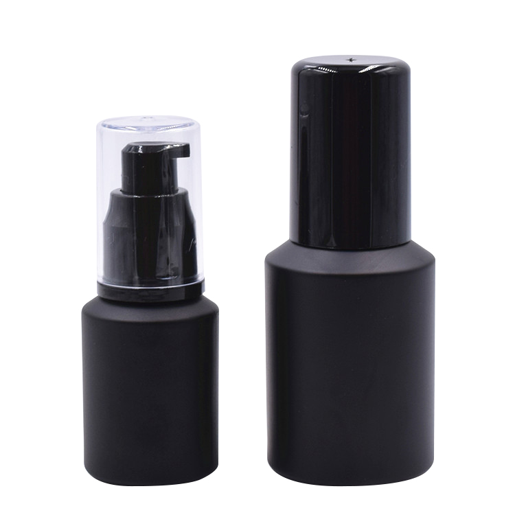 face cream bottle with pump matte black glass bottle 60ml