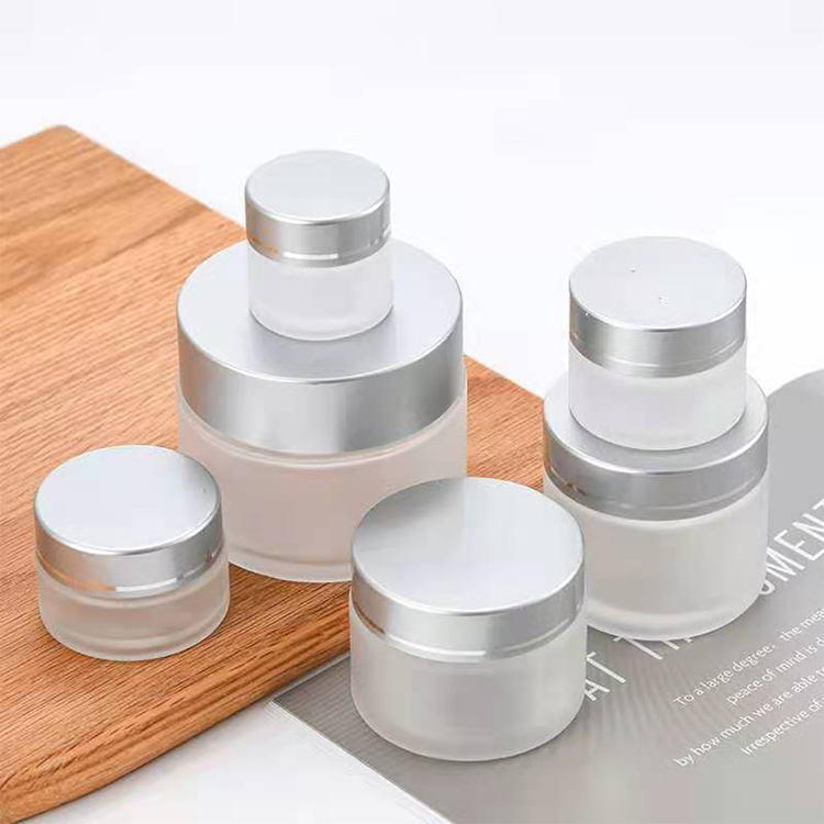 face cream jar 5 10 15 30 50 ml empty cosmetic packaging frosted glass jar with lid
