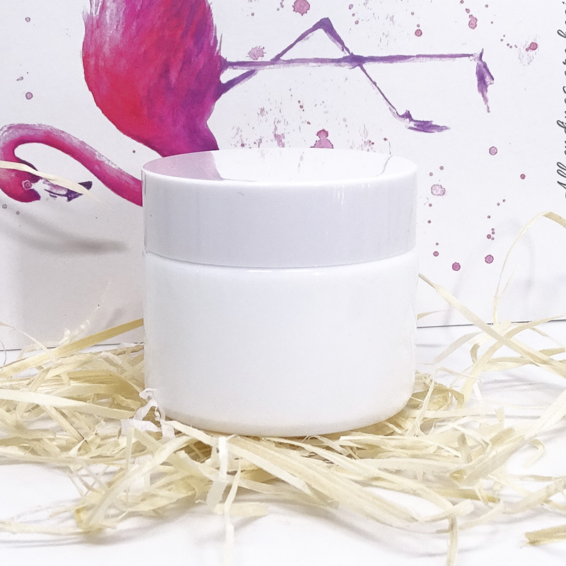 face cream packaging hard plastic lid round 50g white glass jar container