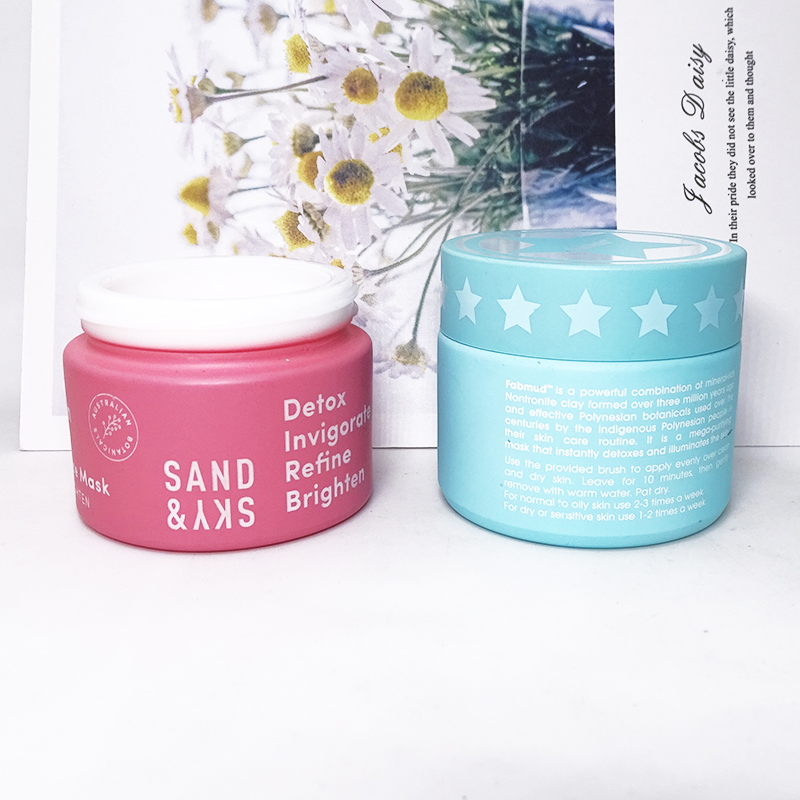 face cream packaging hard plastic lid round 50g white glass jar container