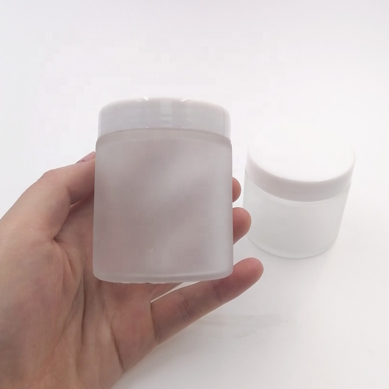 face mist matte skin cream bottle 60ml frost round glass jar weeds herbs black white smooth plastic screw silver aluminum lid