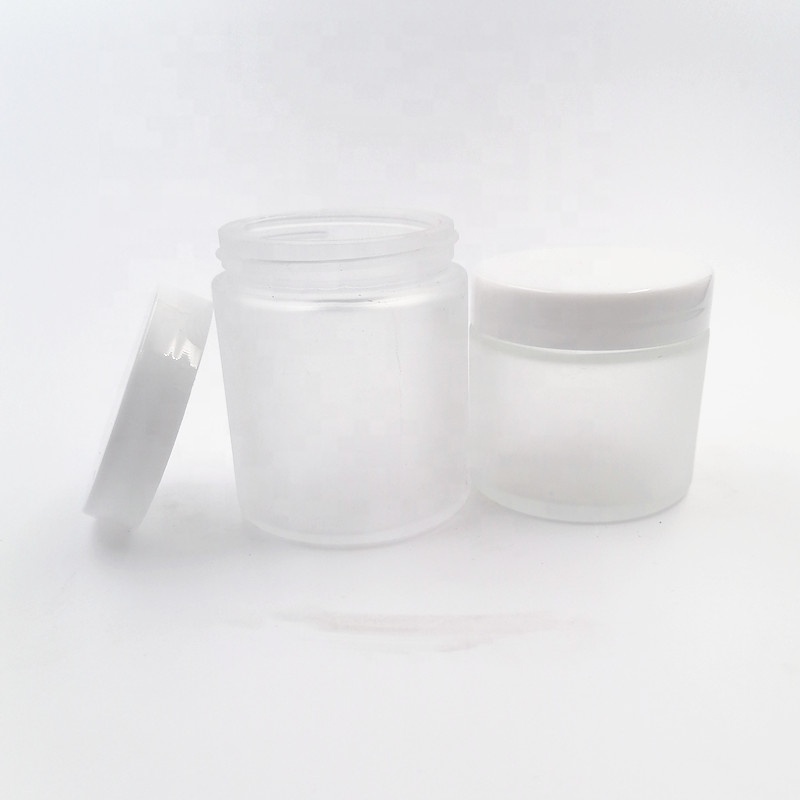 face mist matte skin cream bottle 60ml frost round glass jar weeds herbs black white smooth plastic screw silver aluminum lid