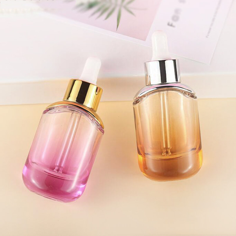 face serum essential oil clear frosted glass flat 30ml 40ml 50ml dropper bottles