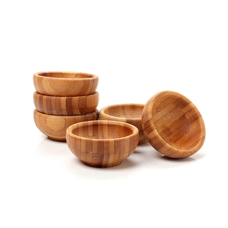 facial cream eco-friendly natural bamboo wood cosmetic diy face bowl with mini Spoon