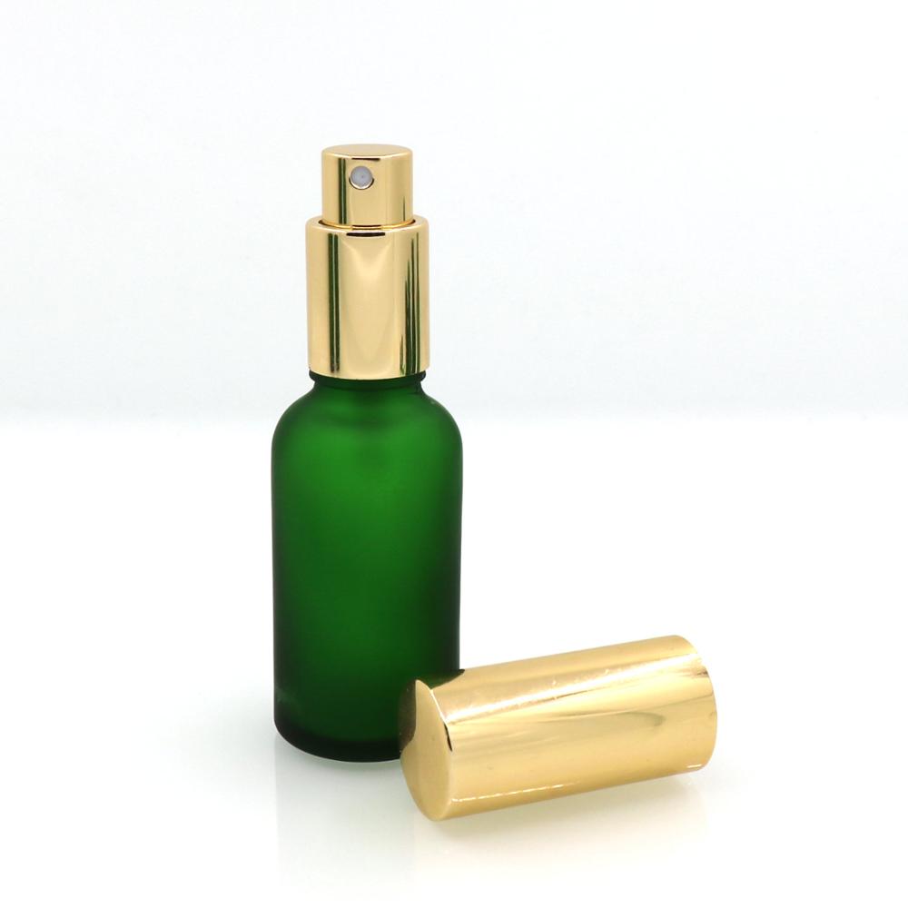 factory 10ml 20ml 30ml frosted green boston round essential oil glass bottles for serum essence cbd/beard oil packaging