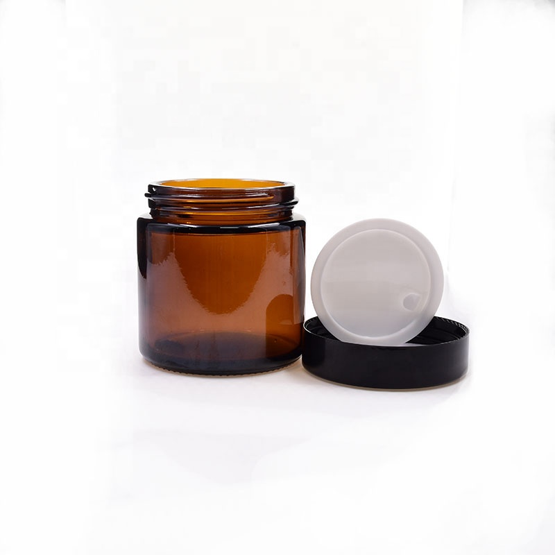 factory 120ml amber cosmetic jars 4oz sustainable kush hemp airtight flower weed jar packaging glass jar with plastic lid