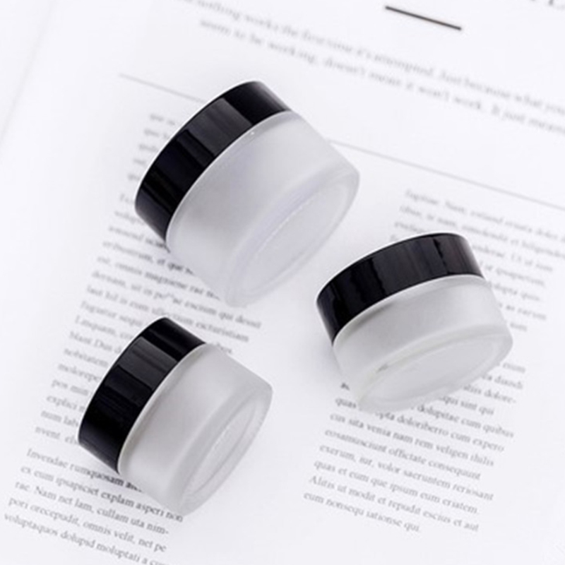 factory 30g 50g 60g 100g Frosted white Silver black gold cap face cosmetics containers cream glass bottle jar jars