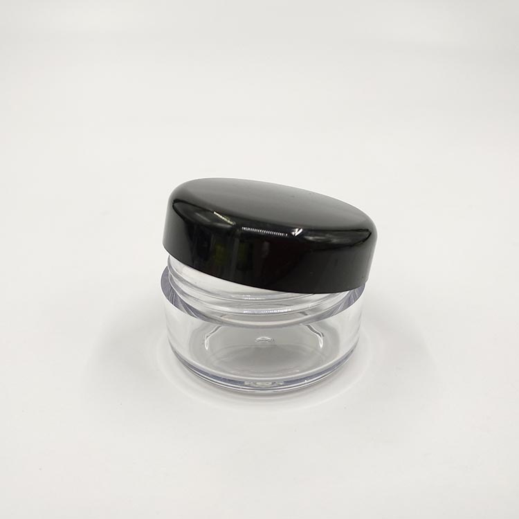 factory 5 ml black empty sample plastic mini containers ps eye 5g cosmetic cream jar