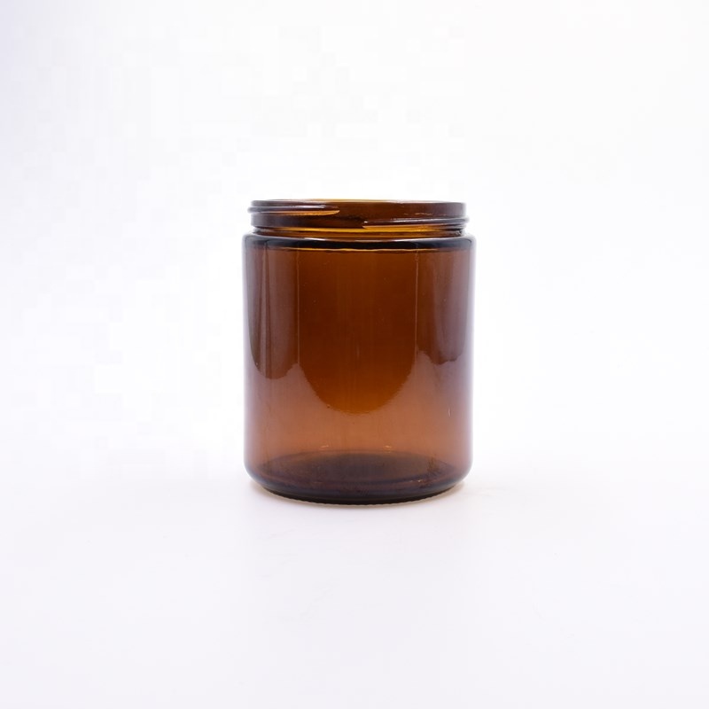factory 8oz round amber 250ml candle cosmetics containers and packaging weed cbd jar flower packaging glass jar with plastic lid