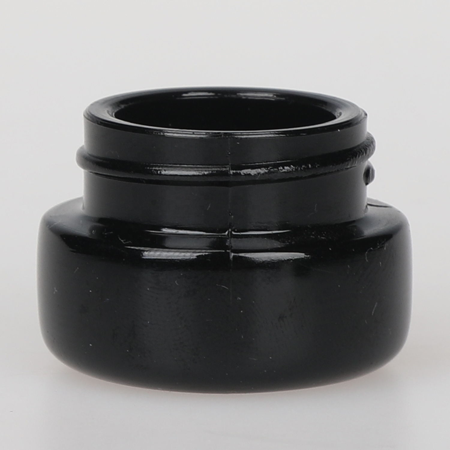 factory OEM Custom logo 9ml 0.32oz black glass shoulderless wide mouth weed hemp CBD concentrate container jars with CR cap
