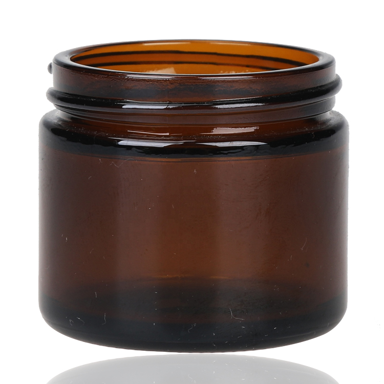 factory OEM custom logo 50ml glass black/white/clear/amber cosmetic cream jar childproof hemp flower jar with lid