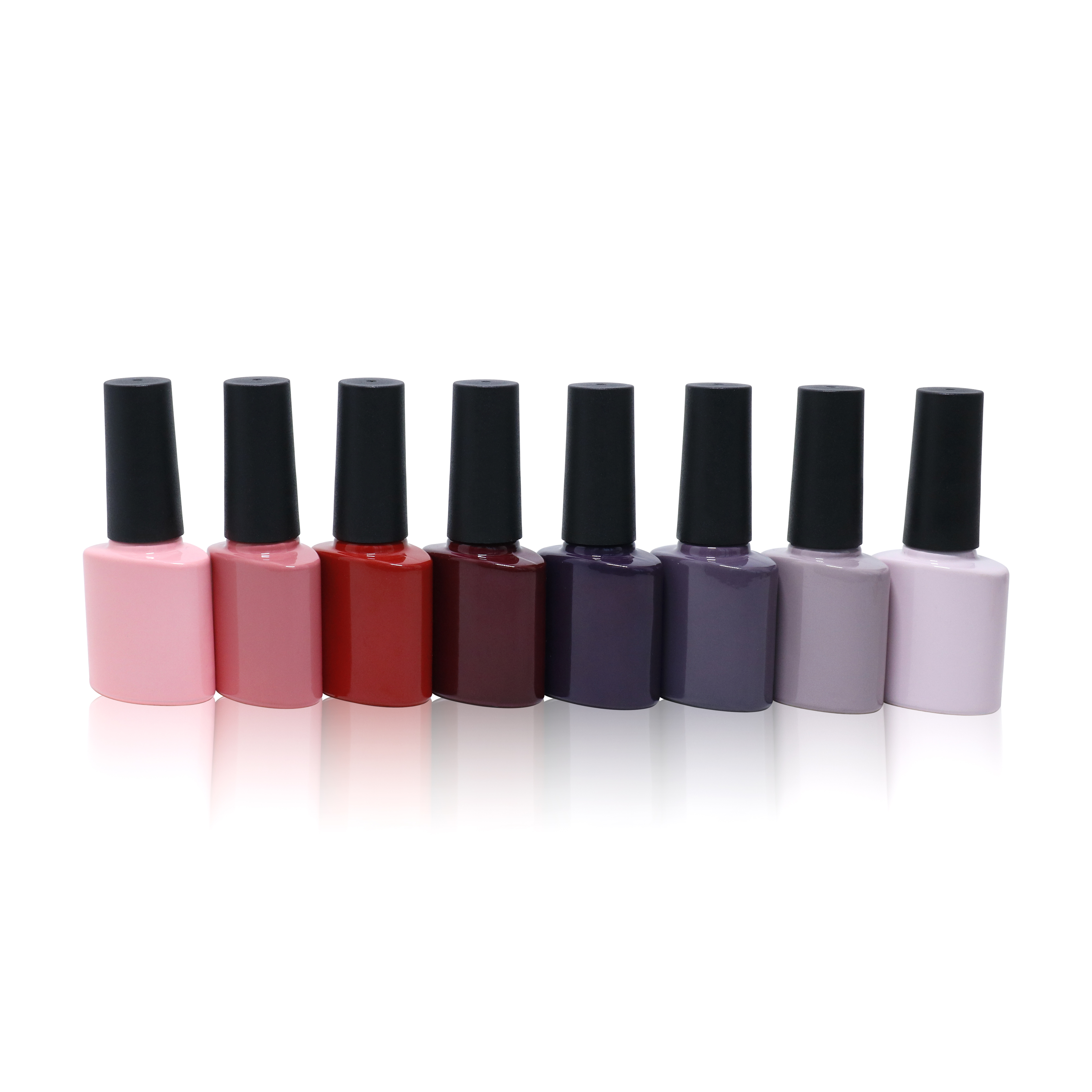 factory cheap price 7ml 7.5ml 8ml OEM black color spray paint empty matte gel nail polish bottle vials