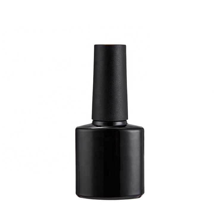 factory cheap price 7ml 7.5ml 8ml OEM black color spray paint empty matte gel nail polish bottle vials
