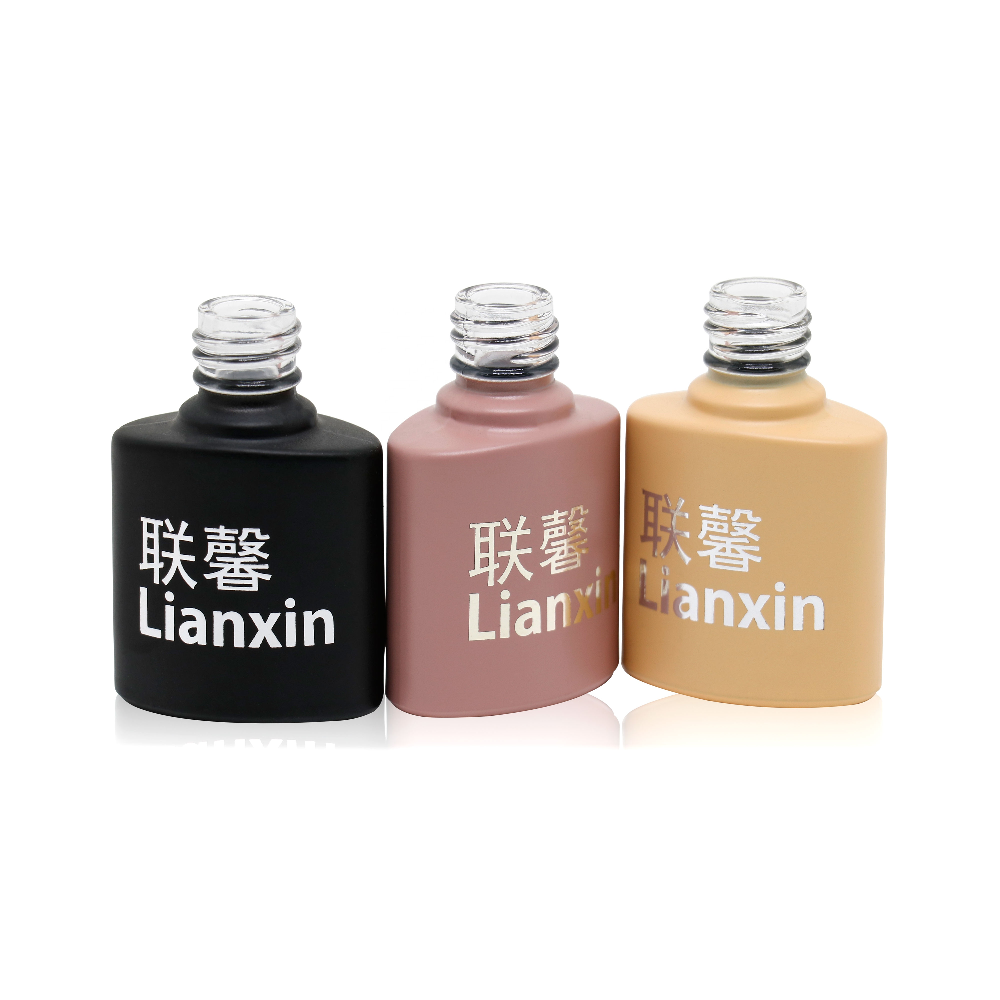 factory cheap price 7ml 7.5ml 8ml OEM black color spray paint empty matte gel nail polish bottle vials