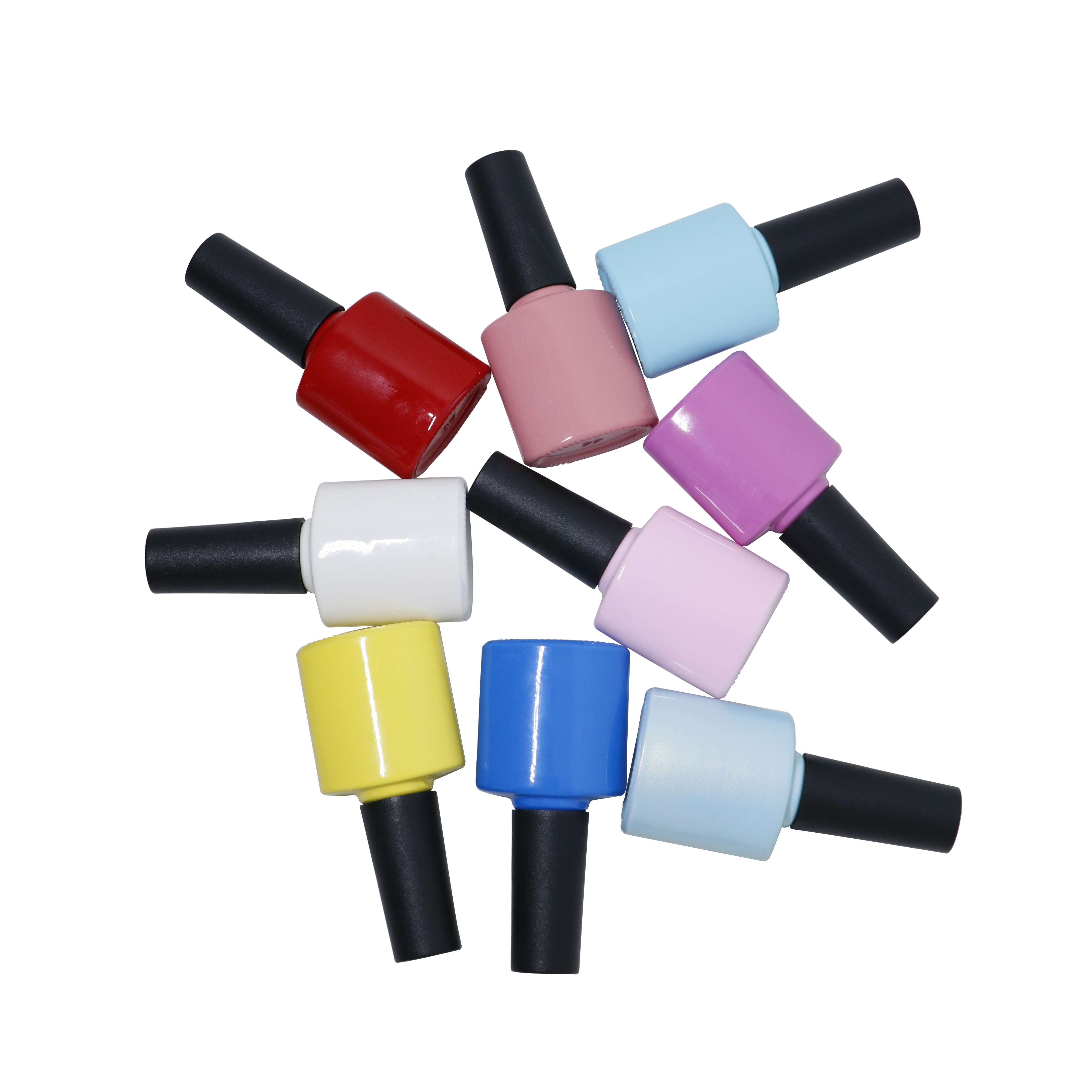 factory color custom 10ml 12ml amber rectangle uv gel empty nail polish glass bottle with brush and caps