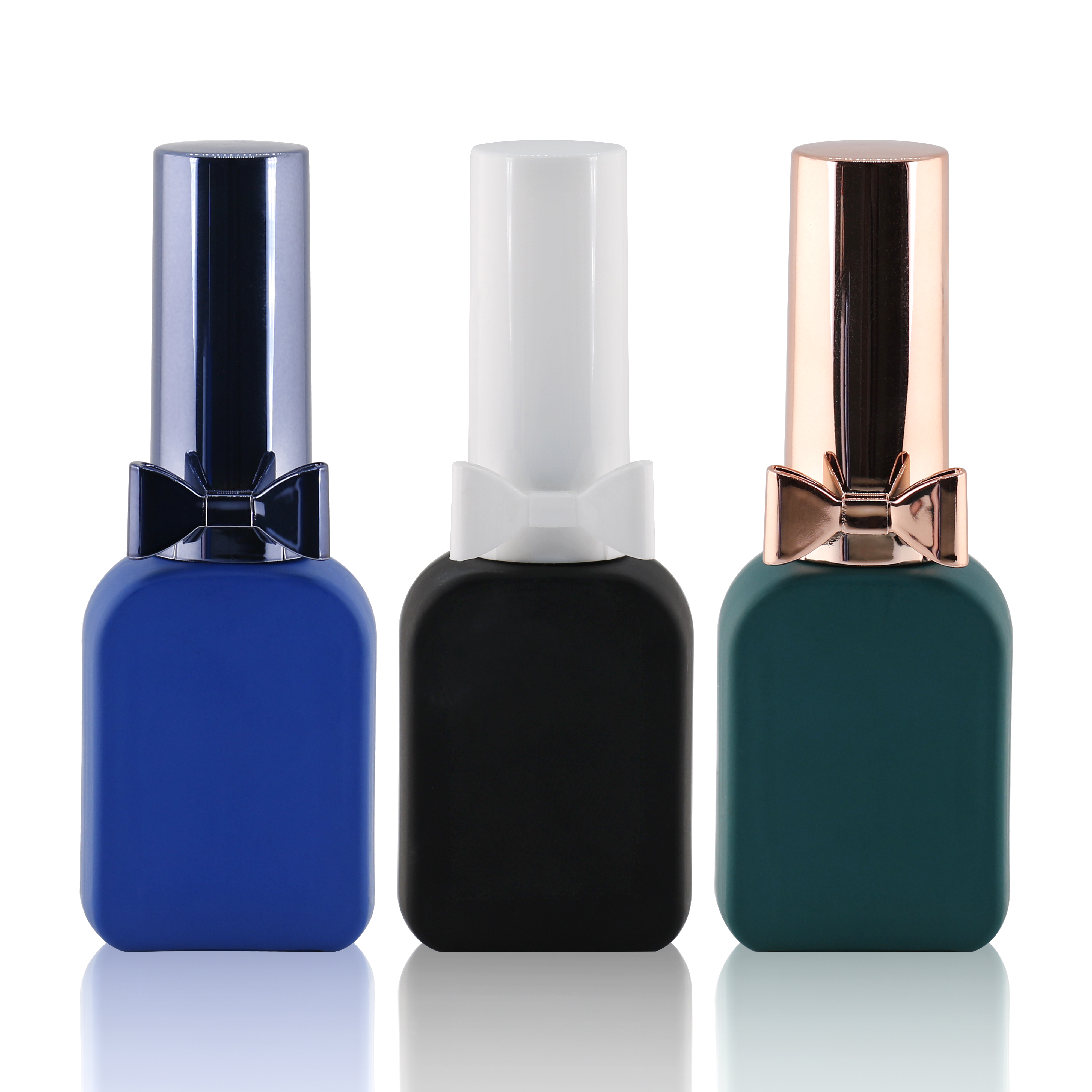 factory color customize design 10ml 12ml 13ml 15ml square empty clear uv gel nail polish bottle with gold caps