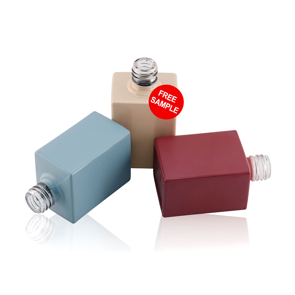 factory color customize design 10ml 12ml 13ml 15ml square empty clear uv gel nail polish bottle with gold caps