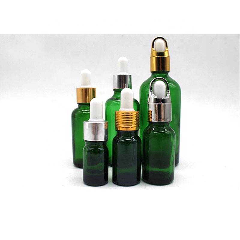factory custom 100ml 50ml 30ml 20ml 15ml 10ml 5ml 3ml gold serum essential oil glass bottle with dropper with white cap