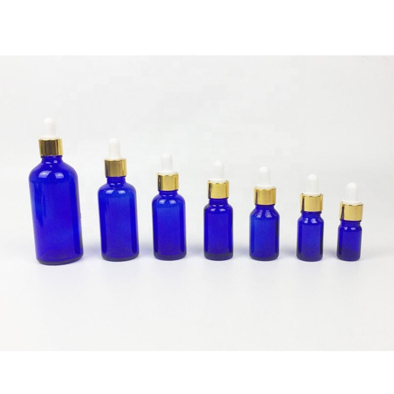 factory custom 100ml 50ml 30ml 20ml 15ml 10ml 5ml 3ml gold serum essential oil glass bottle with dropper with white cap