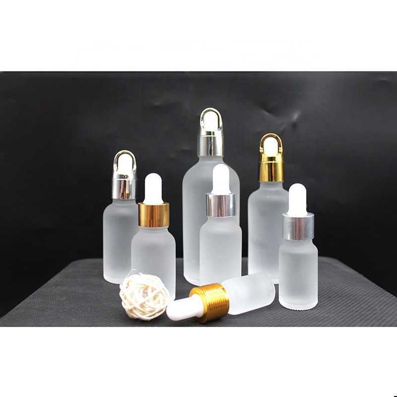 factory custom 100ml 50ml 30ml 20ml 15ml 10ml 5ml 3ml gold serum essential oil glass bottle with dropper with white cap