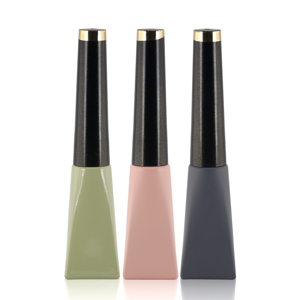 factory custom 7ml 8ml 9ml brown color spray empty uv gel soak off nail polish glass bottle with black round caps