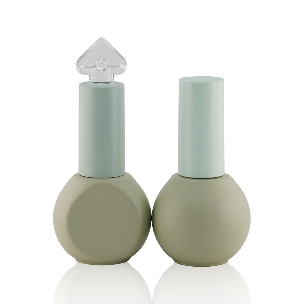 factory custom 8ml 10ml 12ml round empty led uv gel soak off nail polish bottle with painting white color gradient