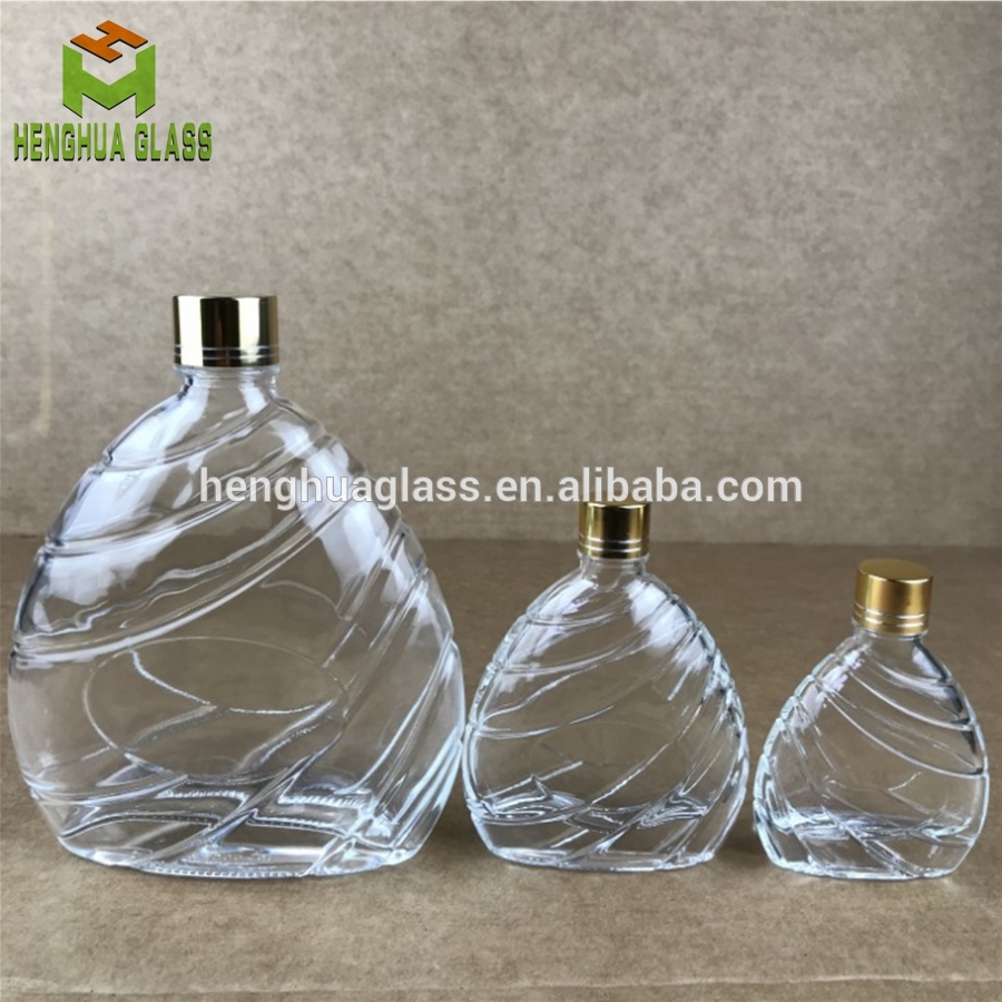 factory custom Special shape glass bottle for liquor vodka alcohol gin spirits whiskey wine brandy
