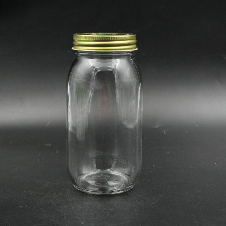 factory custom big style 700ml food sugar nut jam glass storage jar