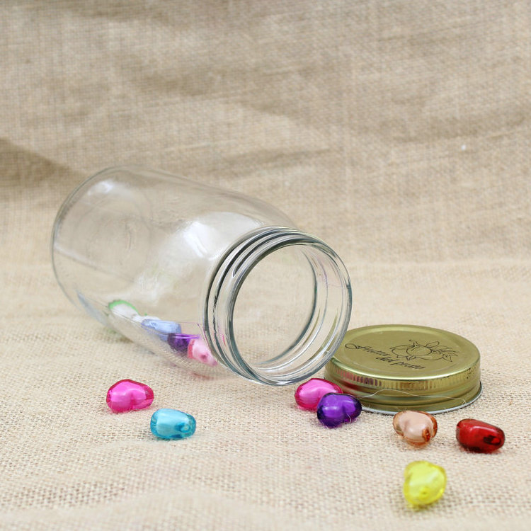 factory custom big style 700ml food sugar nut jam glass storage jar