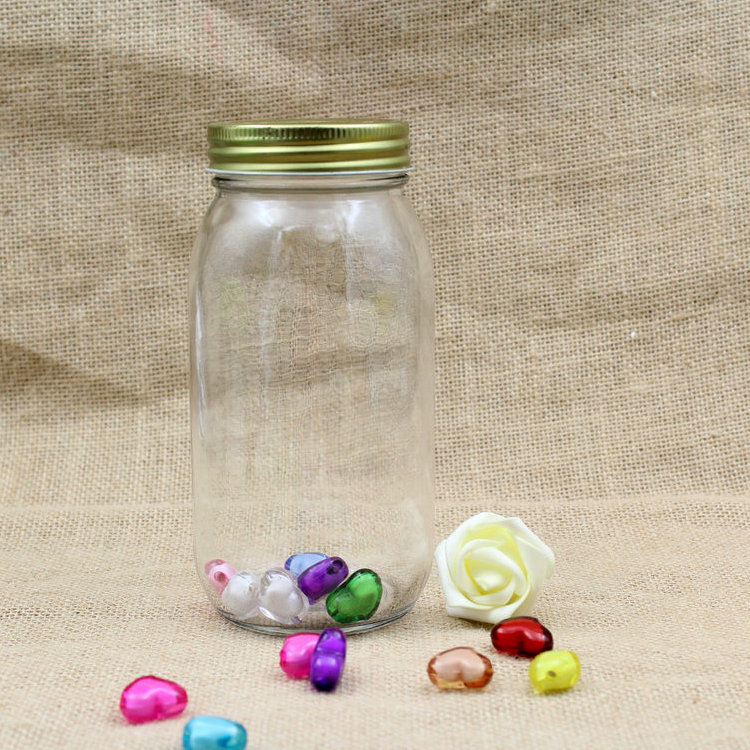 factory custom big style 700ml food sugar nut jam glass storage jar