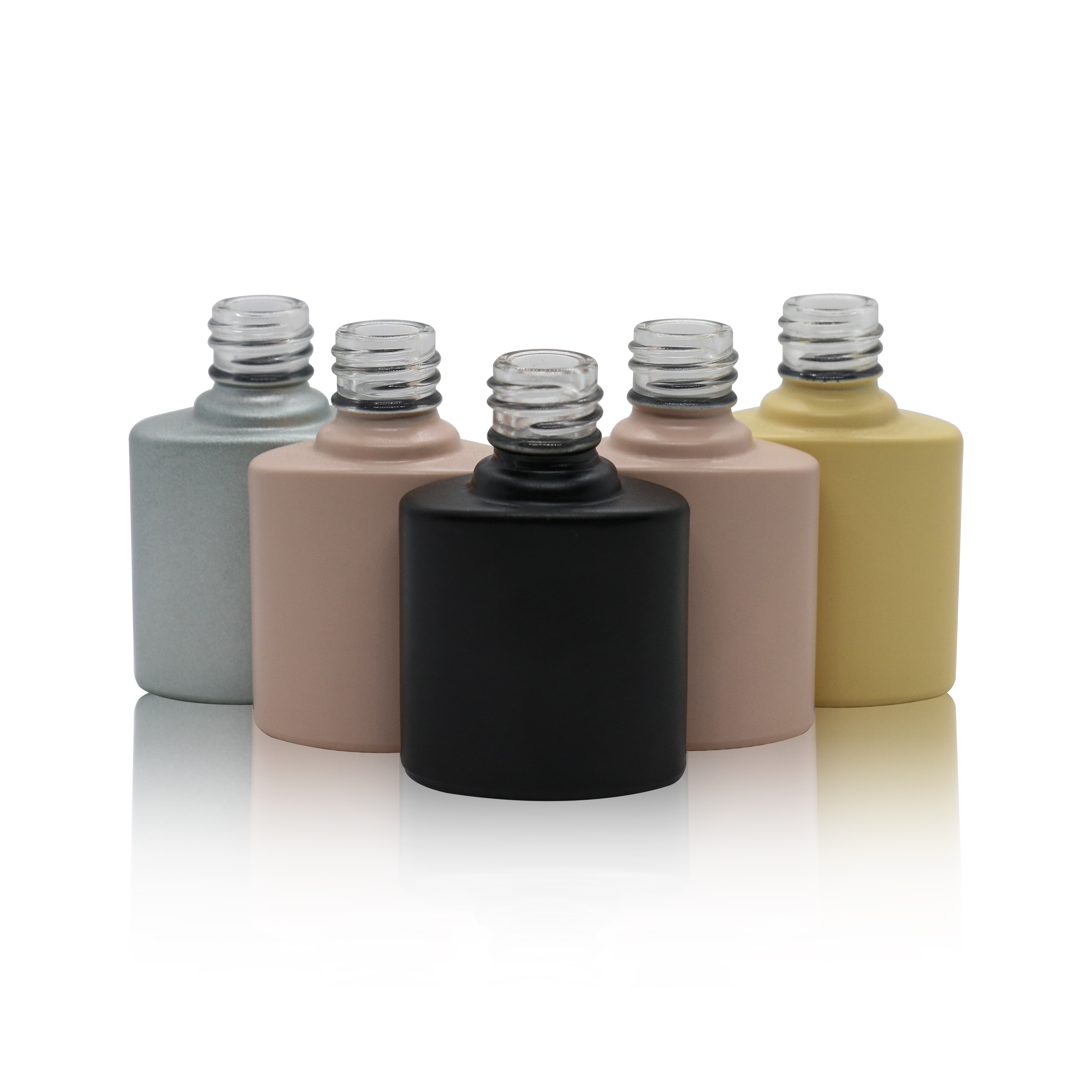 factory custom color amber pink brown 12ml square empty gel nail polish bottle with brush and black lids