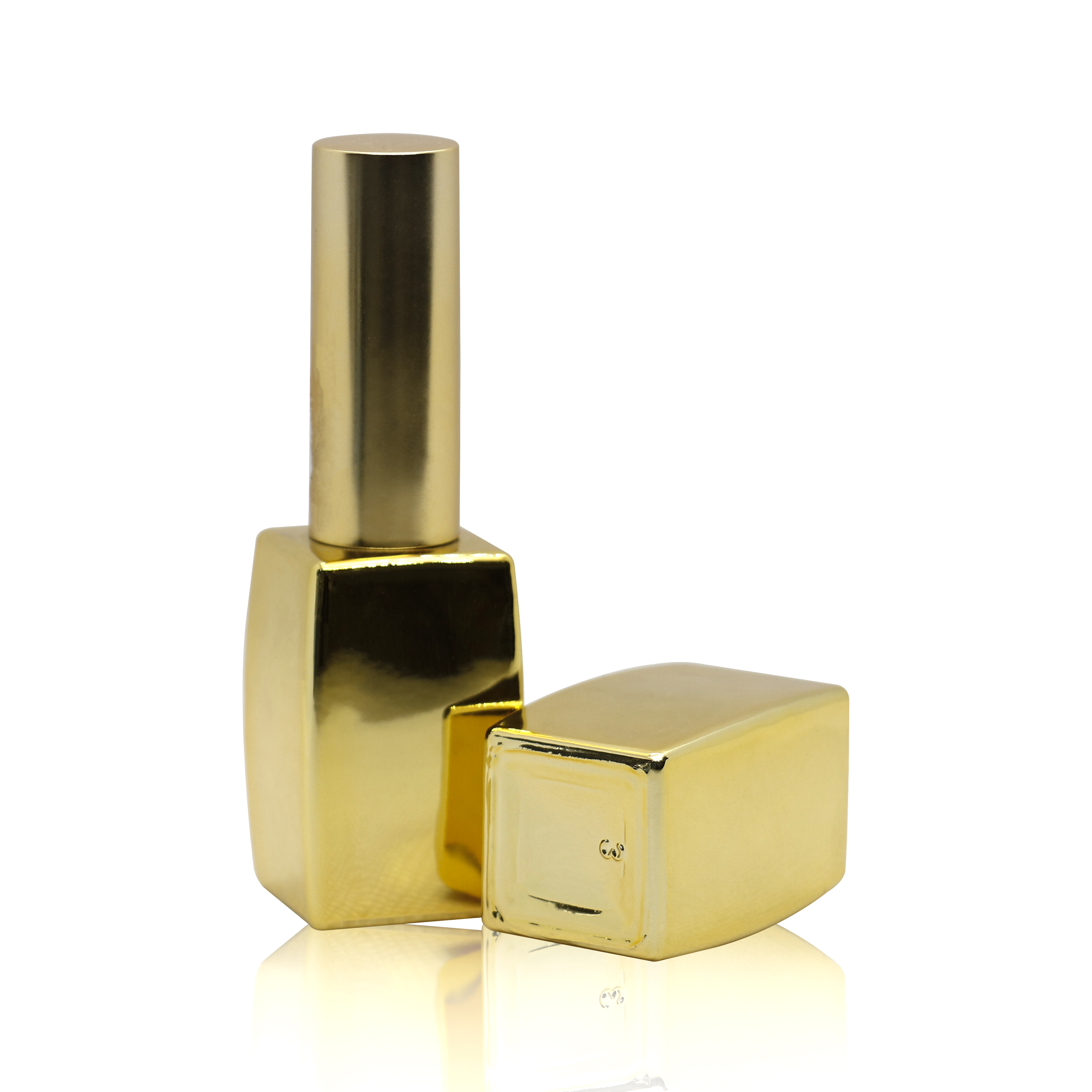 factory custom design 15ml electroplate gold empty uv gel soak off nail polish glass bottle with round and caps