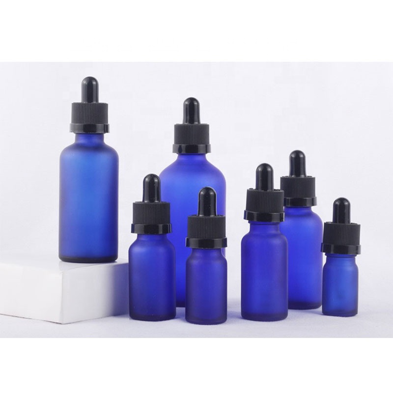 factory custom essential oil glass bottle 5ml 10ml 15ml 20ml 30ml 50ml 100ml Colorful dropper glass bottle with gold caps
