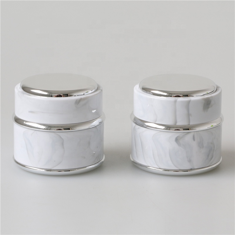 factory direct eco friendly marble plastic cosmetic jar 15ml 30ml for skin care cream
