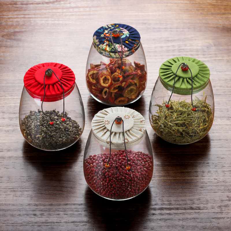 factory direct high borosilicate glass storage jar with wood lid