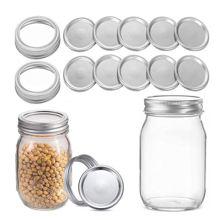 factory direct sale 500ml wide mouth large glass mason jar with metal 2piece lid