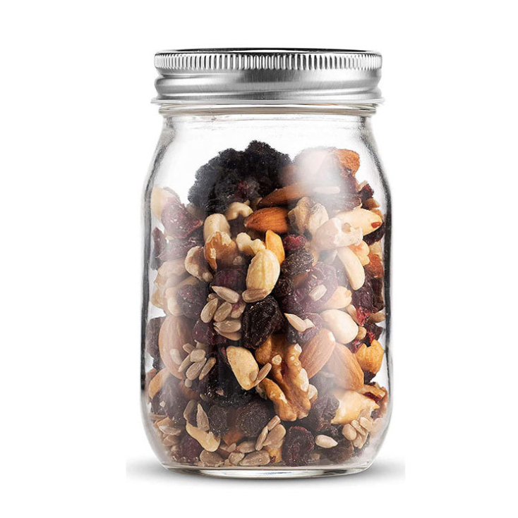factory direct sale 500ml wide mouth large glass mason jar with metal 2piece lid
