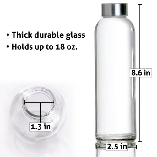 factory direct sale BPA free stainless steel cap 500ml glass water bottle