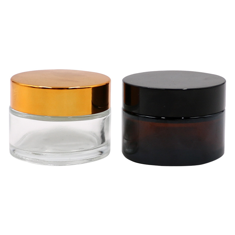 factory direct sale skincare cream jar with black cap cosmetic jar bottle