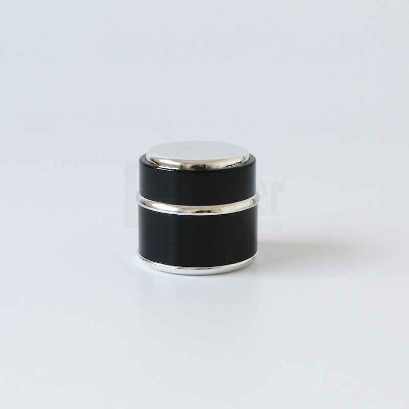 factory direct small size 30ml Black silver plastic cosmetic cream gel jar nail polish in stock fast shipping